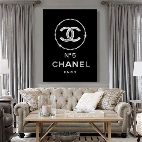 chanel canvas wall art|black and white chanel painting.